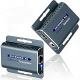 HDMI 有線LAN エクステンダー RJ45 延長器 遠距離伝送 EDIDコピー機能付き CAT5/CAT6対応 HDCP対応 監視カメラ/PS5/PC/TVモニターに適用 送受信機セット