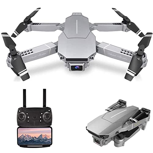 Drone with 4K HD Camera WiFi FPV Drone for Adults Foldablewith 3D FILP Headless Mode Altitude Hold Track Flight Storage Bag (Color : Silver Size : 1 Battery) (Silver 1 Battery) -  DJFHDIHRFHBVCASIJ, QQ3c14462