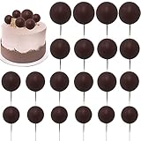 LEBERY 20pcs Ball Shaped Cake Insert Toppers Ball Cake Topper Mini Balloon Cake Cupcake Topper DIY F