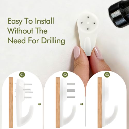 Image of 50PCS No Drill Concrete Hooks Heavy Duty Invisible Picture Hanger Nails | 22Lbs load capacity, suitable for concrete walls, stucco and hard surfaces, practical wall hanging accessories for home use