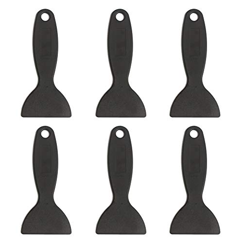 6 Pieces Plastic Spatula Plastic Scraper Tool Car Vinyl Wrap Squeegee Window Film Squeegee Vinyl Film Wrap Cleaning Scraper Air Bubble Remover Sticker Installation Tool, Black