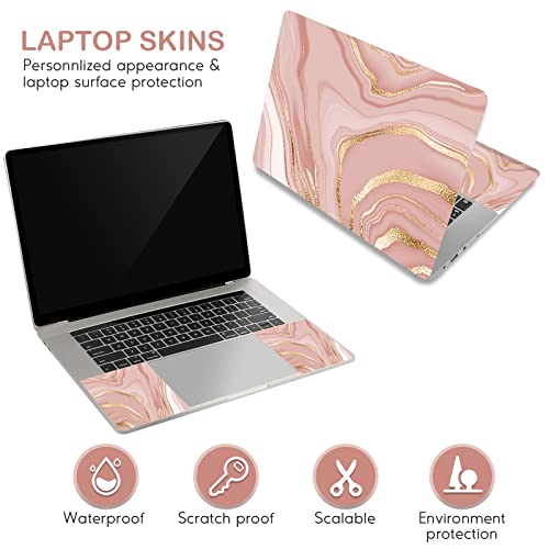 Image of DINKY Laptop Skin Sticker Decal, 12 inch 13 inch 13.3 inch 14 inch 15 inch 15.4 inch 15.7 inch Laptop Universal Reusable Vinyl Skin Stickers Cover Art Decal Notebook PC Personalized Protector-Rose Gold Fluid
