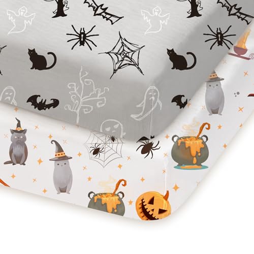 Pack and Play Sheets 2 Pack, 38x26 Jersey Knit Fitted Sheets