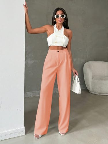 Image of Toochki Trousers for Woman Pants Women's Formal Office Korean | Black Track Pant | Straight | Cotton Spandex Stretchable Trouser | High-Waisted Bottom Wear