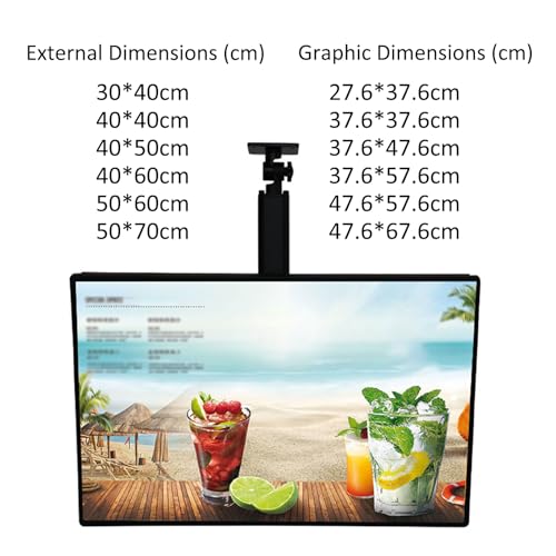Boîte Lumineuse Menu LED à cadre ultra fin et structure stable avec angle réglable