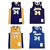 [XinShang] オニール NBA バスケットボール ジャージ レイカーズ 背番号34 O'Neal 刺繡 ファッション レトロ スポーツウェア 大人 子供 青春 運動用 速乾性 快適 記念 「非公式」 (S,イェロー)