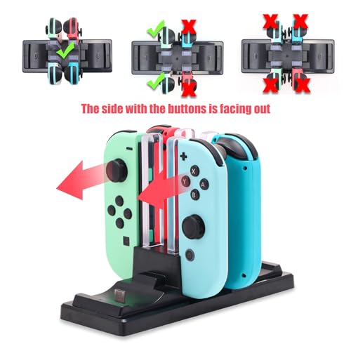 image for HEATFUN Controller Charger Dock for Nintendo Switch, 6 in 1 Charging S