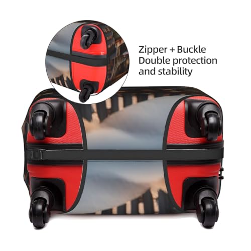 Christmas Village House 4 Tsa Approved Luggage Cover For 18-32 Inch Suitcases Scratch-Resistant Stretch Luggage Cover4