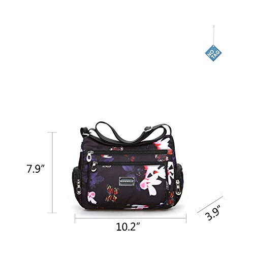 Image of NOTAG Crossbody Bags for Women Nylon Shoulder Bag Floral Multi-Pocket Purses and Handbags