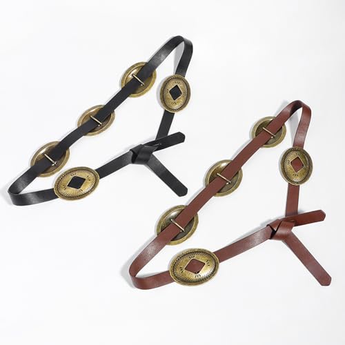 MOMOJIA Waist Belt, Waist Belt Engraved Plate for Cowgirl with Charm Vintage Belt Hot Girl Waist Chain Wide Oversize Buckle4