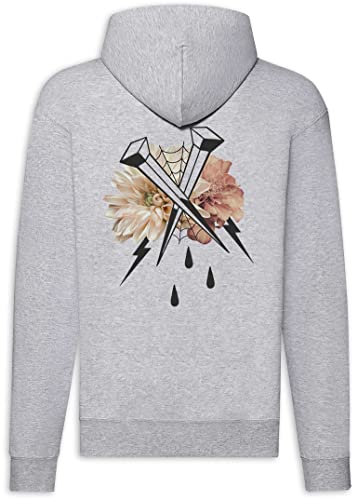 Urban Backwoods Nails and Flowers Zip Hoodie pour Homme avec fermeture éclair robuste - 2