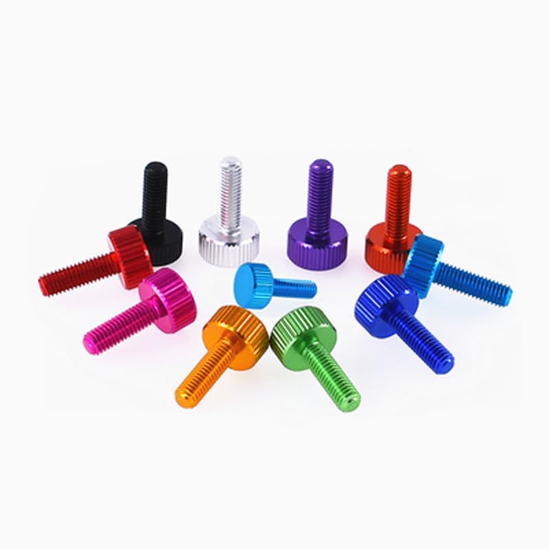 4PCS Thumb Knurled Screw Adjustment Hand Twist Bolts Multicolor Screws Aluminum alloy M5x15mm - (Color: Royal blue)