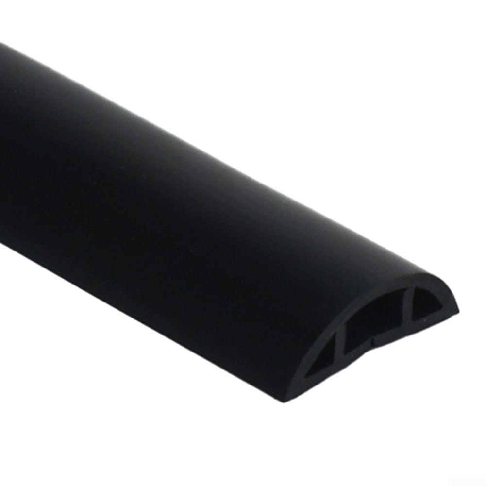 Heavy Duty Floor Cable Protector Cover with Low Profile Soft PVC Rubber Trunking for Home Office Gym Exhibition and Theatre Safety Management 1m Length(black D20)