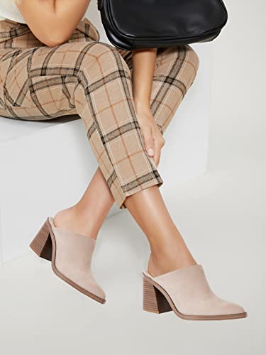 JeimPoey Womens Mules Pumps Point Closed Toe Slip-on Heels Stacked Chunky Block Heel Backless Clogs3
