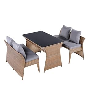 ラタン調 ガーデンファニチャー テーブルセット テーブル ソファー チェアー Amazon.co.jp: ガーデンチェア ラタン調 ガーデンファニチャー 5