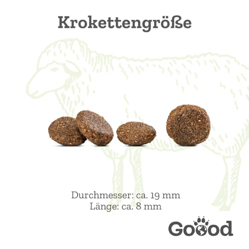 Goood Adult Freilandlamm – Trockenfutter, Hundefutter – getreidefrei, für Knochen und Gelenke, mit hochwertigen Proteinen - für alle Rassen und Größen - 1,8kg