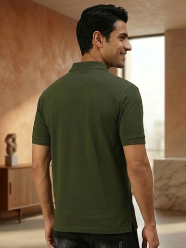 Image of Lux Cozi Men's Polo T-Shirt Regular Fit Half Sleeves with Pocket | Cotton Blend Polo Neck Collar T-Shirt for Men | Casual, Office Comfortable Breathable T-Shirt | Stylish Plain Tee