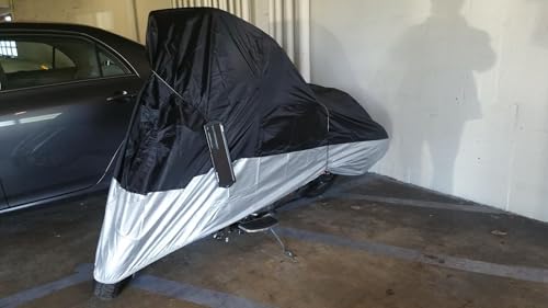 Image of 100% Waterproof Meteor 350 Bike Cover | Polyester Body Cover for Rain & Sun | UV Protection, Dustproof, Scratch Resistant, Windproof, Heat Resistant, Vehicle Specific Fit (Black)
