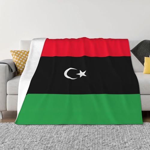 Couverture drapeau libyen légère pour lit et canapé toutes saisons