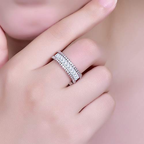 925 Sterling Silver Plated Cubic Zirconia Stackable Eternity Band Ring for Women2