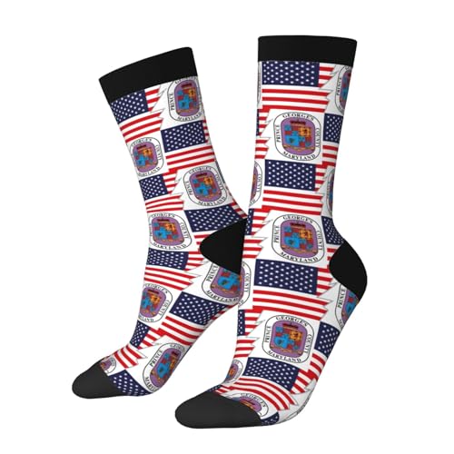 Casional Calcetines Condado De George, Maryland Y Estados Unidos Antiampollas Calcetines De Hombres Duraderos Calcetín Mujeres Para Deporte Uso Diario Trabajo 40Cm