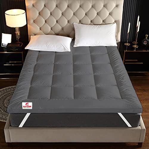 Image of ACHIR 500 GSM Super Soft Microfiber Mattress Topper /Padding for Soft and Comfortable Sleep - Grey, (Small Size, 36 inchx72 inchinch, 3ft x 6ft)