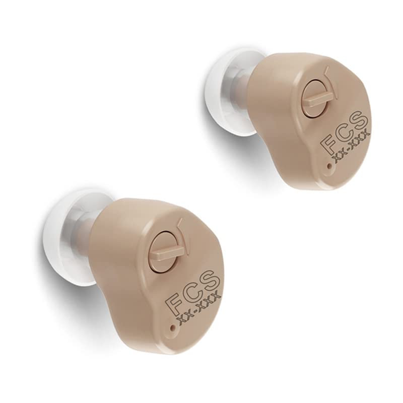 FCS K-80 In the Ear Hearing Aid, Mini Invisible Hearing Amplifier, Volume Adjustable Device For Adults & Elders, Men & Women Suitable For Mild Hearing Loss Pack Of 2 (6 Month Seller Warranty)