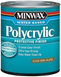 1/2 pt Minwax 24444 Clear Polycrylic Water-Based Protective Finish Semi-Gloss