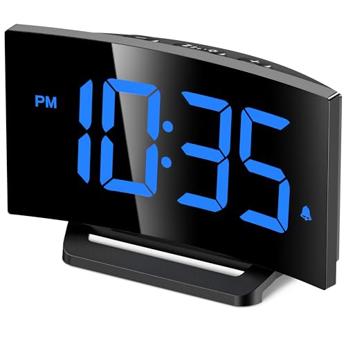 GOLOZA Digital Alarm Clock with Blue LED Display