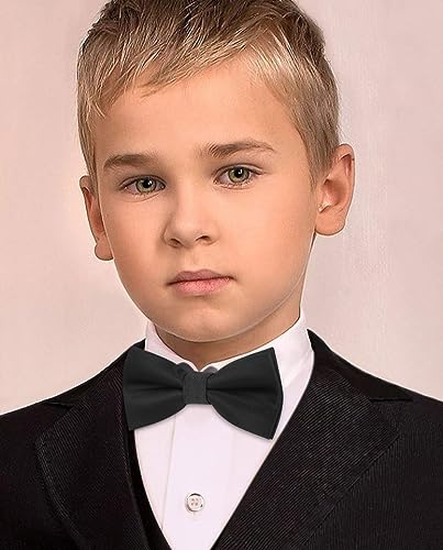 Image of HISDERN Bow Ties for Boys Pre Tied Toddler Bow Tie Adjustable Kids Bowties Clip On Fun Patterned Bowties for Wedding Party