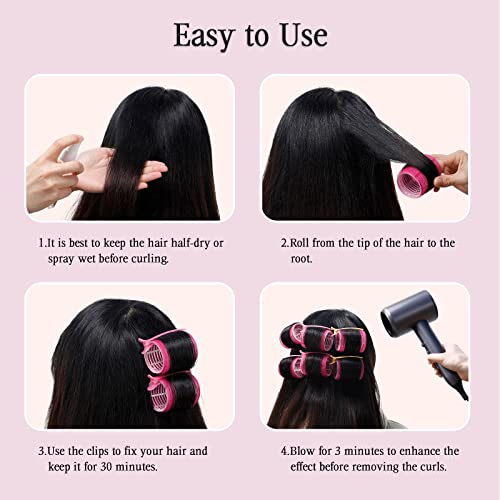 Bestienoly Hair Rollers For Long Hair, 29Pcs Velcro Rollers For Hair, Rollers Hair Curlers Jumbo Large Hair Roller Sets With Duckbill Clips And Comb, 3 Sizes Self Grip Hair Rollers For Long Medium Short Thick Fine Thin Hair Diy Hair Styles #TOP4