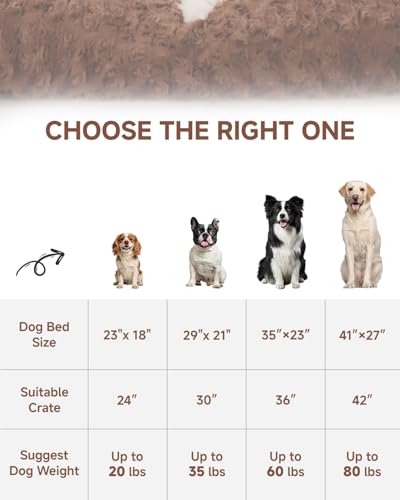 Image of KSIIA Washable Dog Bed Medium Size Dog Crate Bed Pet Mat 35 inchx23 inch Brown | Deluxe Plush Comfy Kennel Pad, Anti-Slip Bottom,Deep Sleeping Mat for Medium Dogs,Machine Washable for Easy Cleaning