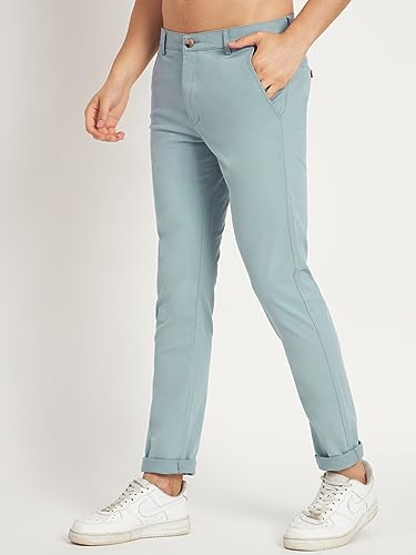 Image of KARGEENS Men Kargeens Men's Cotton Slim Fit Casual Chinos Trousers for Men Stylish