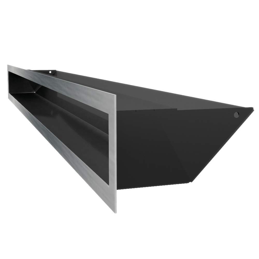 KRATKI ventilatierooster AIR | Warmeluchtrooster 9 x 20 cm | Grond | Uitlaatrooster voor schoorsteenventilatie | Luchtinlaat in een hoek van 45 graden | oververhittingsbestendig