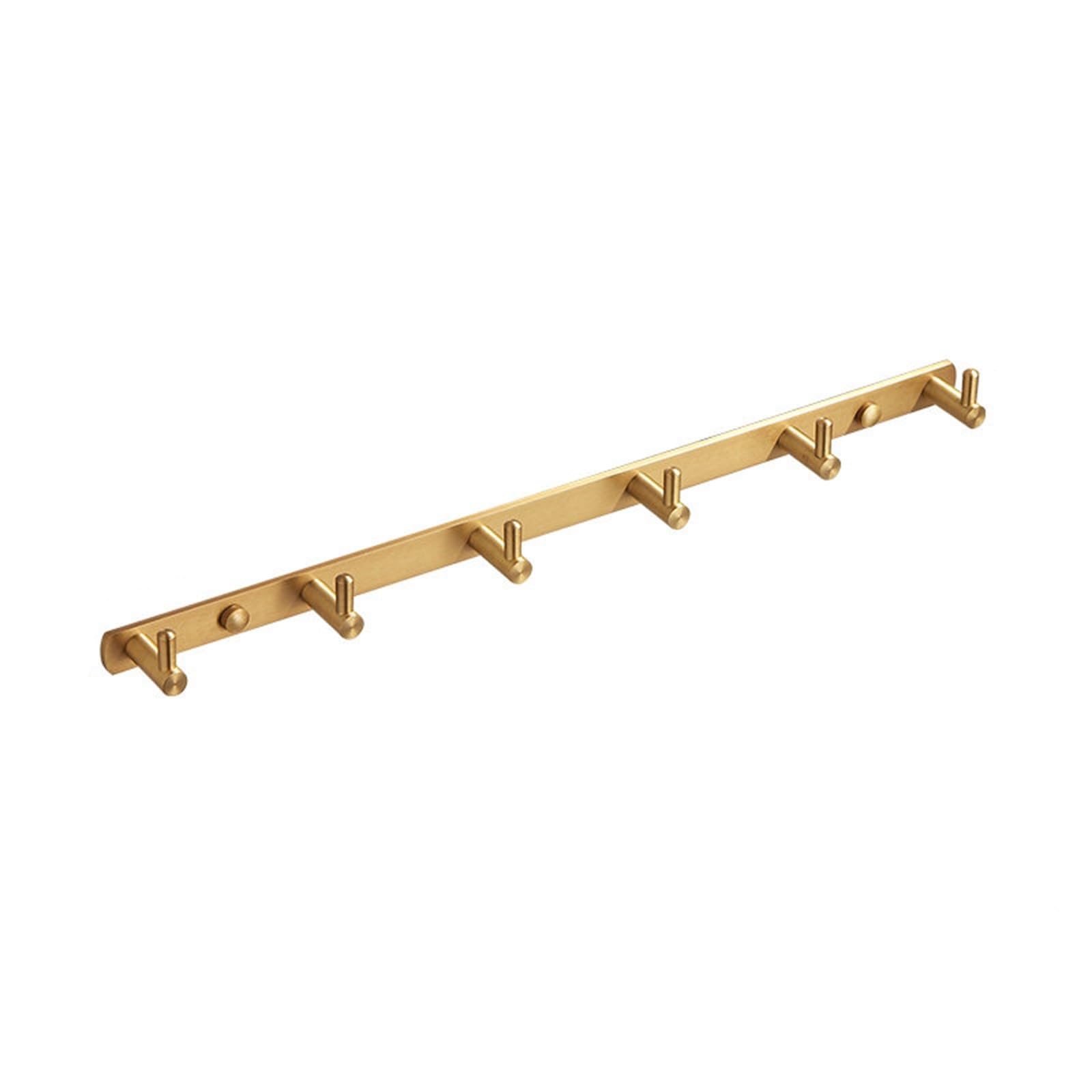 YXLLGS Brushed Gold Solid Brass Kitchen Wall Hooks Heavy Duty Wall Mount Utensil Towel Coat Hanging Rack for Entryway Bathroom(44x3.5x2cm/17x1.3x0.7in)