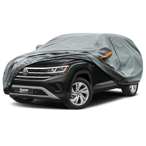 Image of Kayme Heavy Duty SUV Car Cover Custom Fit Volkswagen Atlas Waterproof All Weather for Automobiles, Full Exterior Covers Sun Rain UV Protection.（Deliver About 3-10 Days）