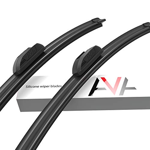 AVA 26''+19'' Silicone Windshield Wipers, All-Weather, Water-Repellent, Quiet and Long-Lasting (Pack of 2)