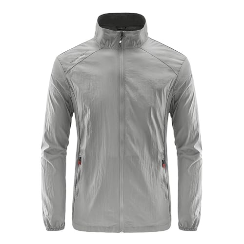Générique Veste Homme Blouson Anti Uv Tissu Glace Frais Fermeture Zip Poches Extérieur Randonnée Cyclisme Sans Capuche Séchage Rapide Protection Solaire...