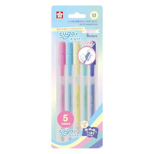 サクラクレパス カラーボールペン ボールサイン シュガーノック 5色セット GBRA208SZ-5