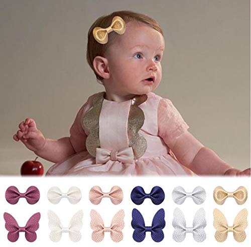 12 Pinzas de cabello mariposa con lazo para niñas miniatura 6