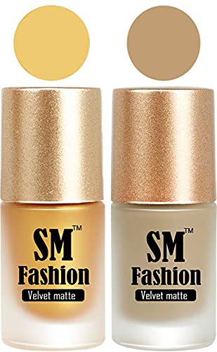 Image of Nail Polishes, Golden-Nude Velvet Matte Nail Paint Combo Set of 2 Pcs 7ml each