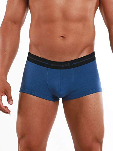 papi Men's Feel It Collection Low Rise Boxer Trunks, Blue, L