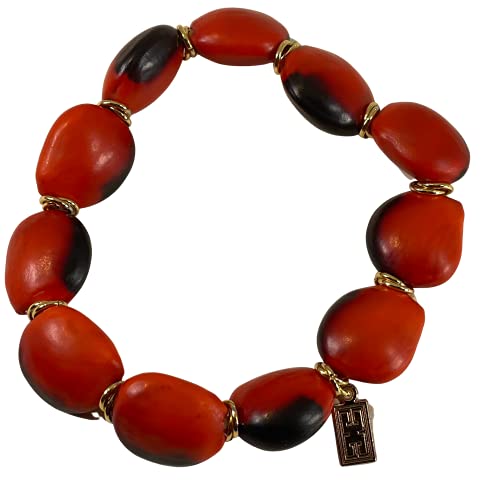 Image of EVELYN BROOKS Classic Stretchy Adjustable Beaded Bracelet for Women 6.5 inch - 7.5 inch w /Meaningful Good Luck Huayruro Seeds Beads - Great Gifts for Mom, Daughter, Sister, Aunt, Girlfriend
