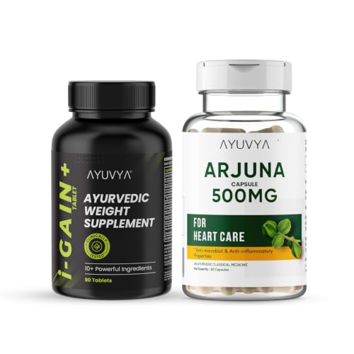 Image of Ayuvya i-Gain+ & Arjuna Combo | i-Gain+ Helps In Improving Appetite, Diestion & Nutrient Absorption | Arjuna Capsules Helps In Improving Heart Health & Relieve Stress | As Seen On Shark Tank