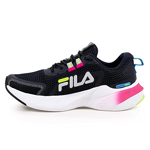 Tenis Fila Heating Feminino,Preto/Rosa Flúor/Limão,37