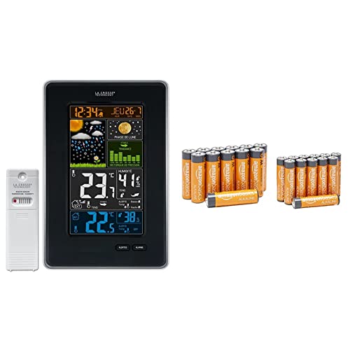 Station météo colorée La Crosse Technology WS6835 noir avec pack de piles AA AAA