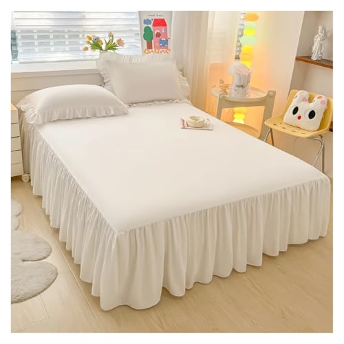Bettrock Rüschen Eleganter Prinzessinnen-Bettrock, Rutschfester...