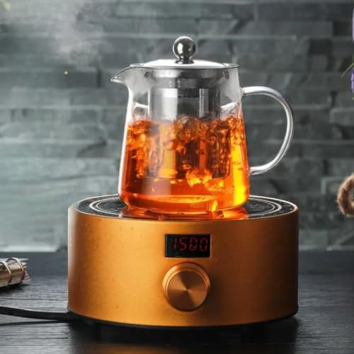 Image of ANKUL Glass Kettle Teapot with Removable Infuser & Lid & Handle, 750ml Glass Tea Kettle Stovetop Safe, Great for Loose Leaf Tea, Blooming Tea, Tea Bags & Fruit Infused Water (Ankul - 04)