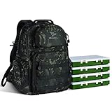 Rodeel Large Storage Backpack Fishing Hiking Tackle Backpack, Saltwater Resistant Fishing Bags