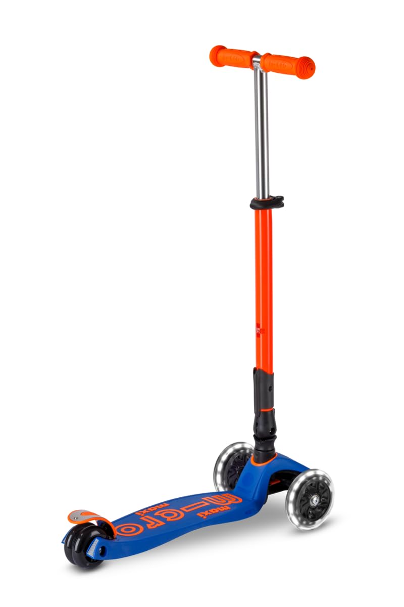 Micro® | Maxi Micro Deluxe Pieghevole LED Monopattino 3 Ruote Bambini | Altezza Regolabile | Ruote con Illuminazione a LED | Cuscinetti ABEC9 | 5-12 Anni | Ragazzi e Ragazze